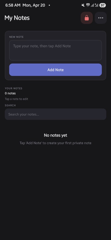 Lock Notes Android app